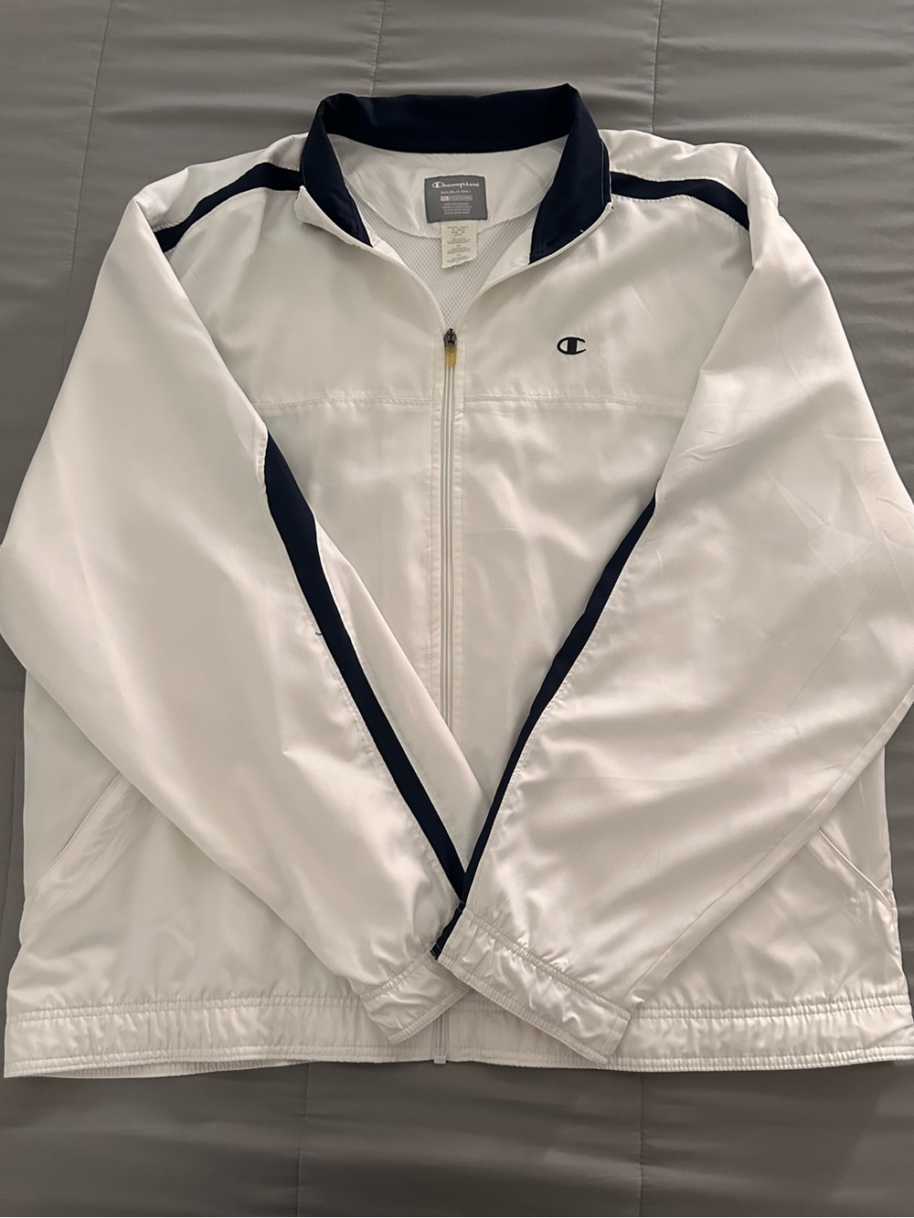 Champion White Jacket with Navy Trim